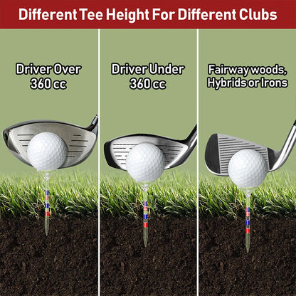 50Pcs Golf Tees Reduce Friction and Side Spin Transparent Plastic Golf Tees Reusable Anti-Slip Big Cup for Golf Activities