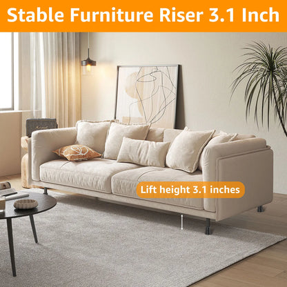 4/6Pcs Heavy Duty Rubber Sofa Cabinet Feet Leg Bed Risers Stand Round Furniture Risers Anti Slip Bed Frame Riser Raising Blocks