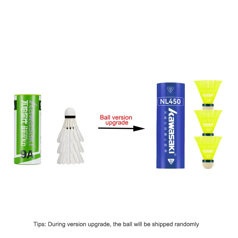 Kawasaki Badminton Set with 2 Badminton Rackets, 3 Shuttlecocks, and Carrying Badminton Bag Suit for Badminton Practice