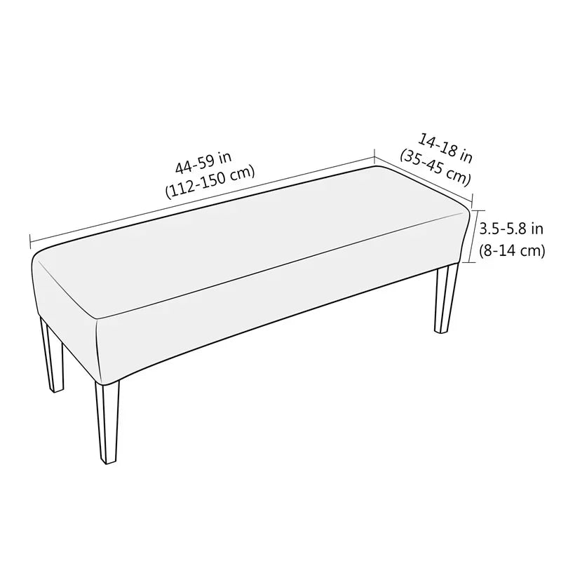 Stretch Dining Bench Covers Polar Fleece Long Bench Covers Anti-Dust Piano Stool Cover Removable Seat Protector Home Decor