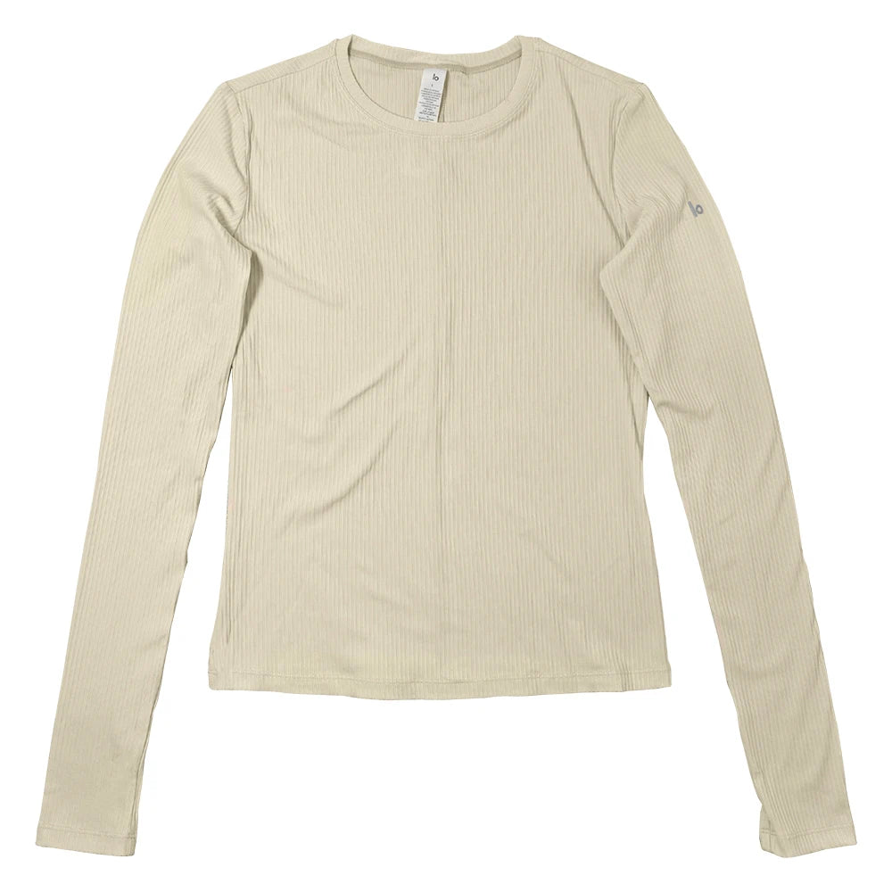 Fashion Long Sleeve Yoga Top Pilates Long Sleeved Base T-shirt Summer Outdoor Fitness Elastic Pullover