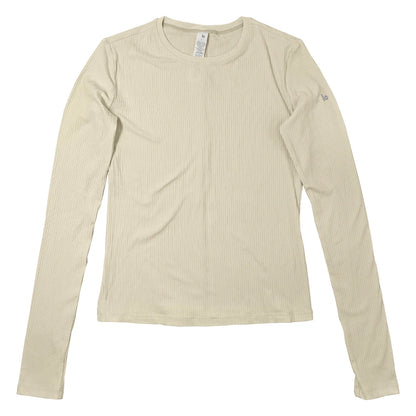 Fashion Long Sleeve Yoga Top Pilates Long Sleeved Base T-shirt Summer Outdoor Fitness Elastic Pullover