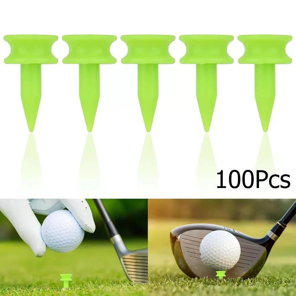 100Pcs/Pack Professional Golf Tees 25MM 0.98' Castle Green Golfer Accessory Plastic Golf Tees Perfect For Teeing The Ball