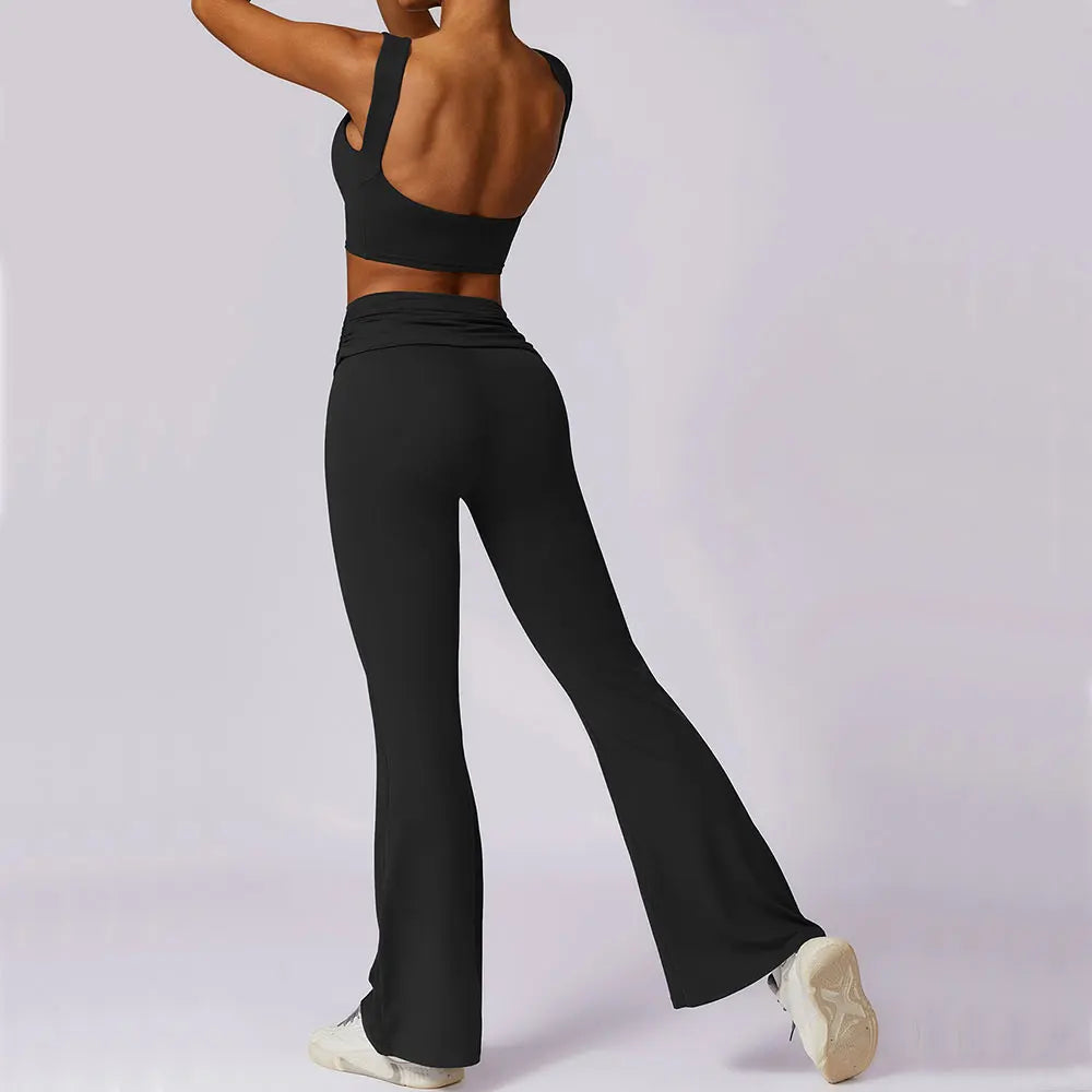 Yoga Clothing Sets Athletic Wear Women High Waist Leggings And Top Two Piece Set Gym Tracksuit Push Up Fitness Workout Outfits