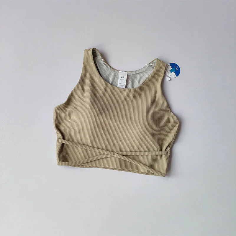 Yoga Clothes Crop Tops Women's Summer Professional Fitness Clothes Pilates Outer Wear Breathable One-piece Cup Vest Clothing