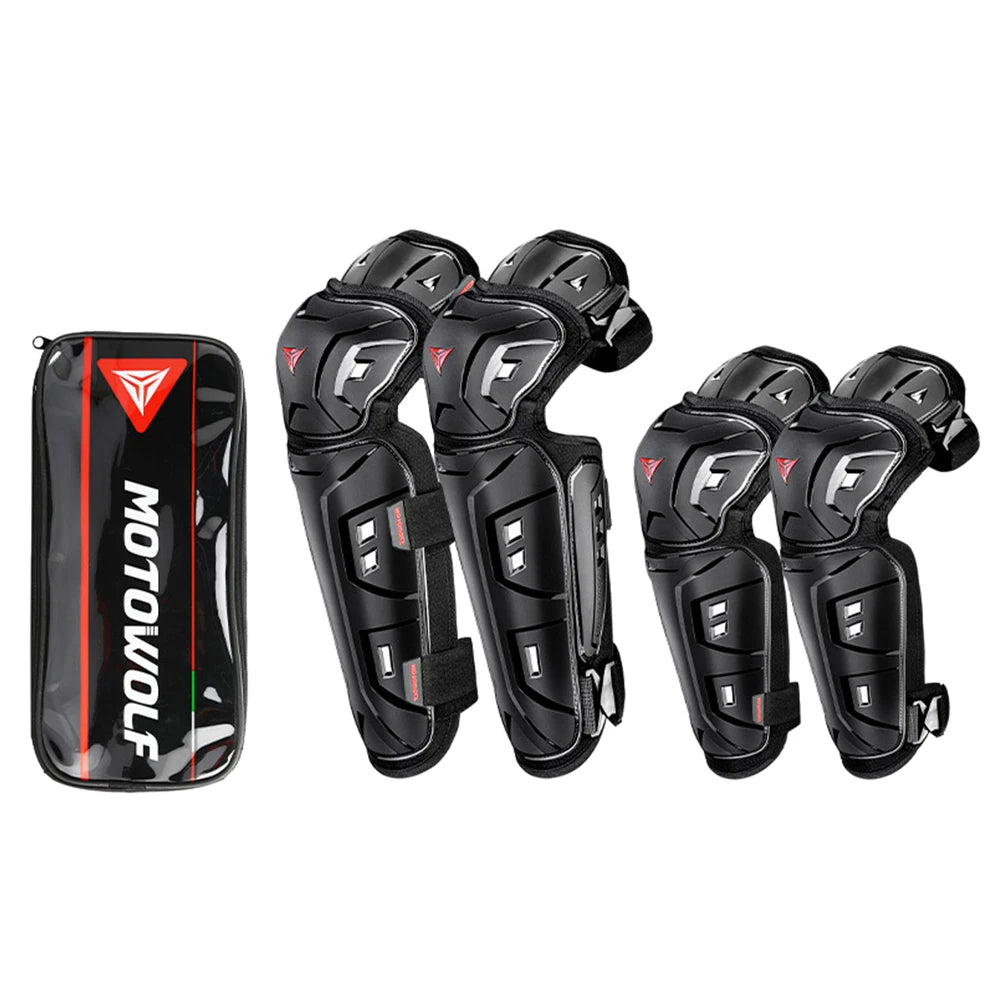 Outdoor Sport Equipment Riding Protective Gears Knee Elbow Protective Pads 4Pcs/set Motorcycle Motocross Skating Protectors