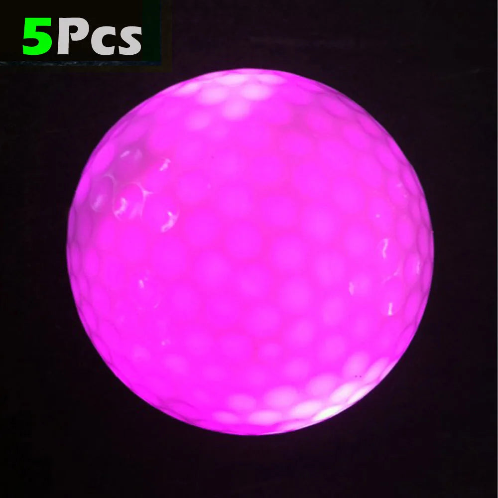 5Pcs Professional Golf Balls LED Luminous Night Golf Balls,Reusable And Long-lasting Glow Training Golf Practice Balls