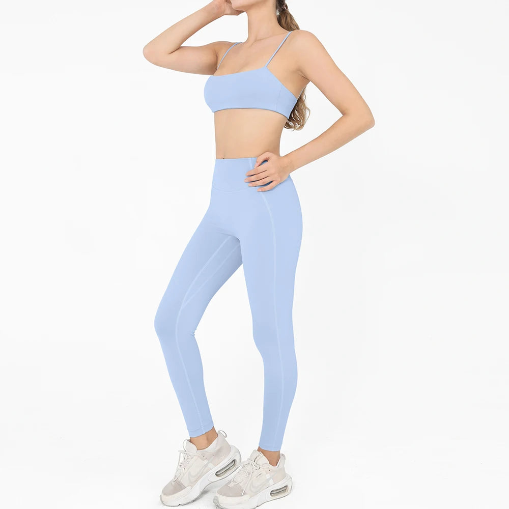 2 Pieces Yoga Set Women Gym Tracksuit Sport Bras Fitness Leggings Outfits Workout Suits Ladies Training Clothes Sets Sportwear