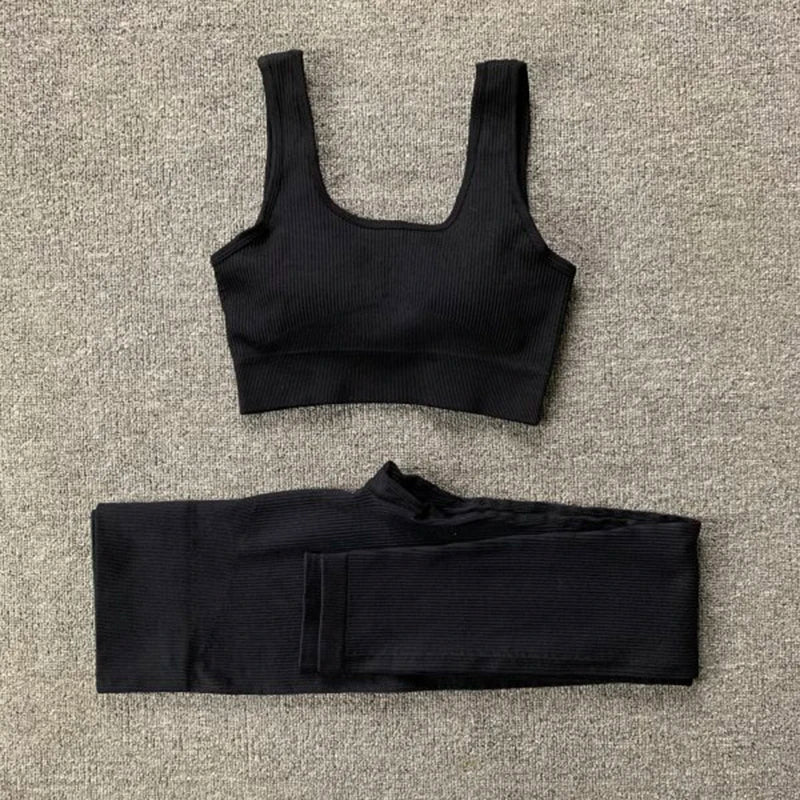 Women Seamless White Yoga Suit Fitness Workout Suits Sport Bra High Waist Leggings Sexy Deep-V Gym Clothing New Sportswear