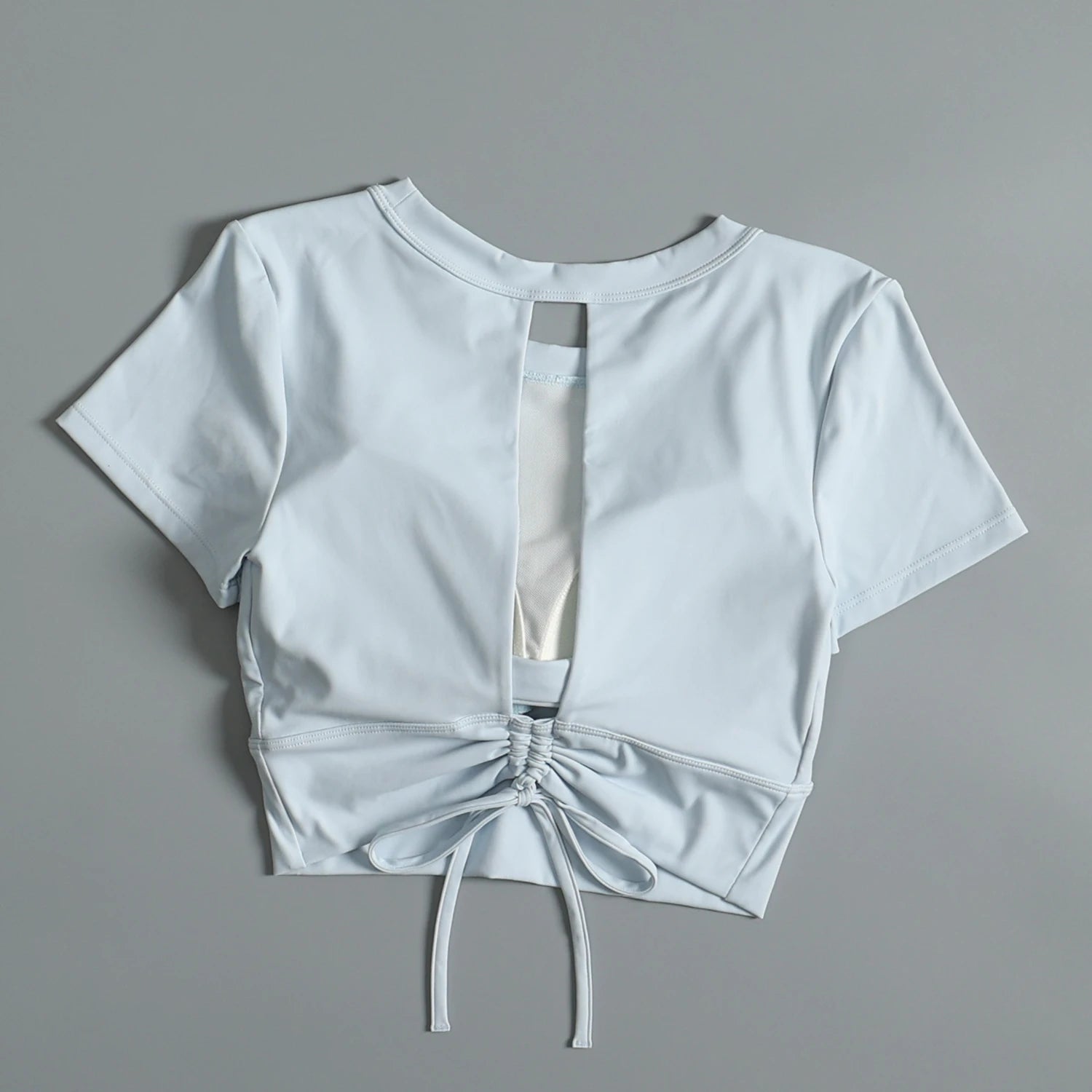 Yoga suit with chest pad sports beauty back fashionable quick-drying short-sleeved T-shirt running Pilates training fitness