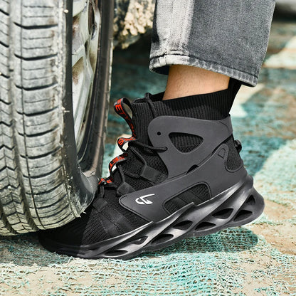 Safety Shoes for Men High-top Anti-impact and Anti-piercing Work Shoes, Fashionable Men's Sports Shoes, and Safety Pro