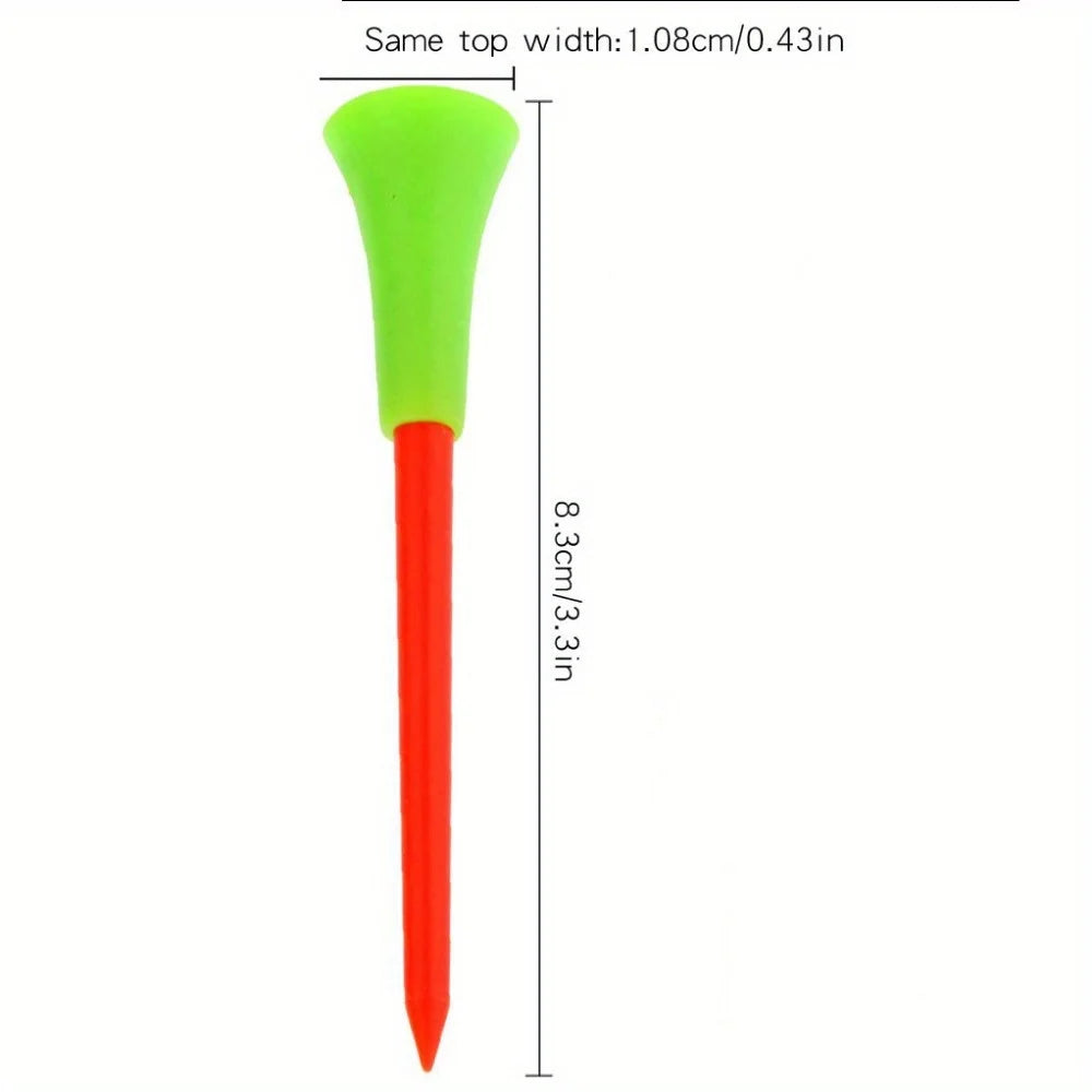 10pcs Plastic PP Golf Tees Multi Color 8.3cm/3.26in Durable Cushion Top Golf Tee Golf Accessories Golf Ball Holder