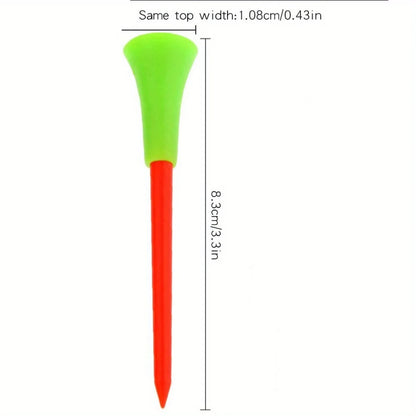10pcs Plastic PP Golf Tees Multi Color 8.3cm/3.26in Durable Cushion Top Golf Tee Golf Accessories Golf Ball Holder