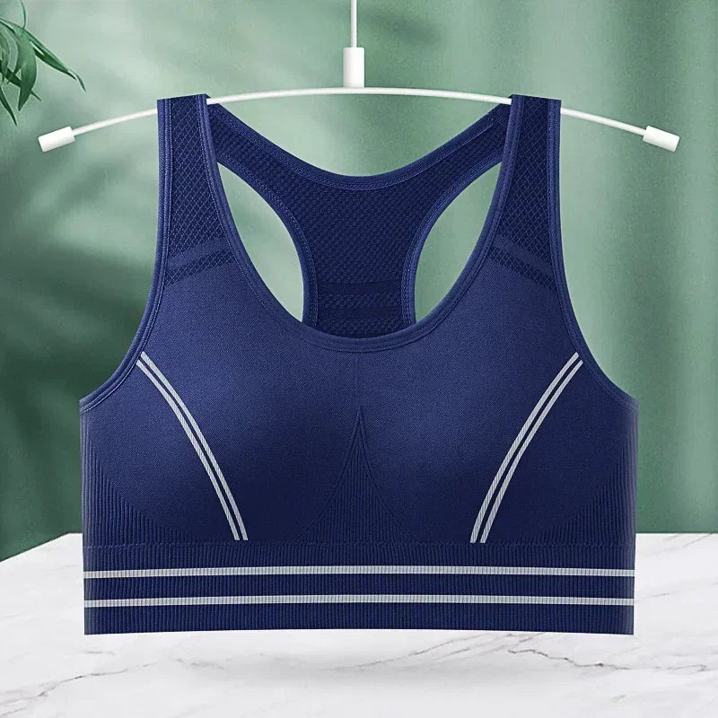 Sports Bra for Women, Back Padded Strappy Sports Bras Medium Support Yoga Bra with Fixed Cups