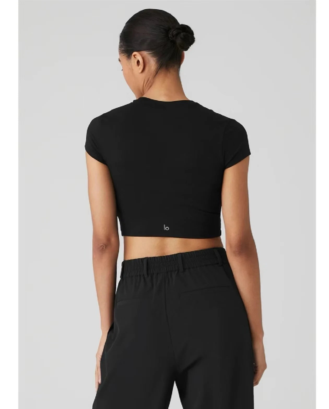 Yoga Top Sport T Shirt Fitness Clothes Short Sleeve Crewneck Skinny T-shirt Summer Casual Tee for Women Cotton Short-Sleeve Tees