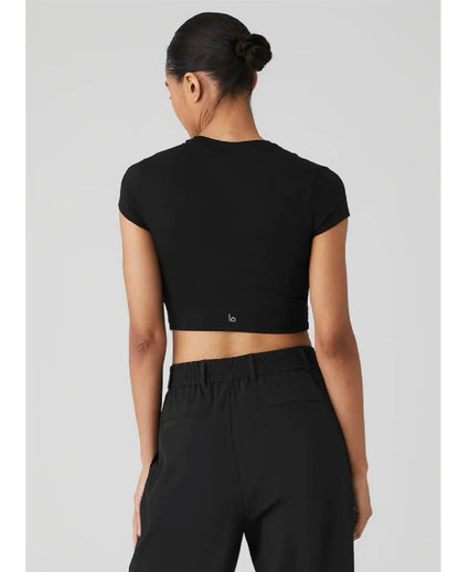 Yoga Top Sport T Shirt Fitness Clothes Short Sleeve Crewneck Skinny T-shirt Summer Casual Tee for Women Cotton Short-Sleeve Tees