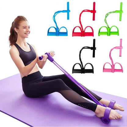 4/6-Tube Pedal Puller Resistance Band Elastic Yoga Sit-up Pull Rope  Pedal Tensioner Exerciser Full Body Workout Fitness Band