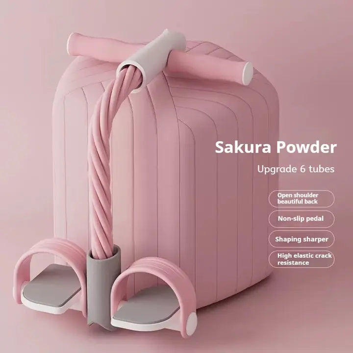 Resistance Bands 6-Tube Yoga Pedal Puller Resistance Band At Home Multifunctional Portable Tension Rope Bands Waist Arm Training