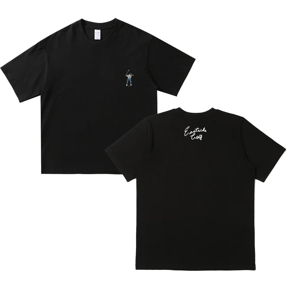 Summer New Golf T-shirt Unisex Golf Round Neck Top Breathable Loose Sports T-shirt Golf Wear for Men and Women