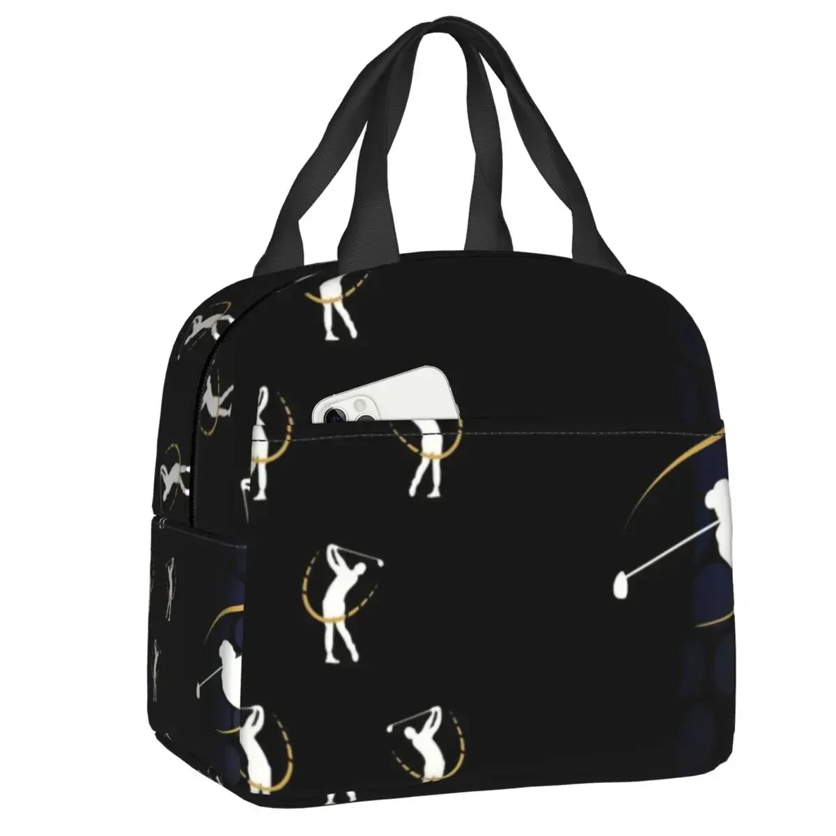 Ball Golf Insulated Lunch Bags for School Work Picnic Sports Golfing Golfer Portable Thermal Cooler Bento Box for Women Children