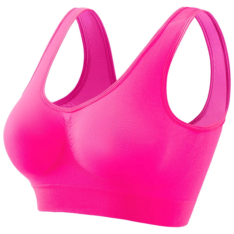 1pcs Women Sports Bra Large Size No Steel Ring Seamless Underwear Removable Chest Pad Runing Sport Yoga Vest Bras