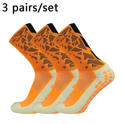 3 pairs New 2024 Men Women Camouflage Arrow Soccer Socks Breathable Sports Silicone Anti Slip Grip Football Socks