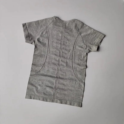 Women's yoga sports short sleeved T-shirt, 2025 new slim training and fitness clothing