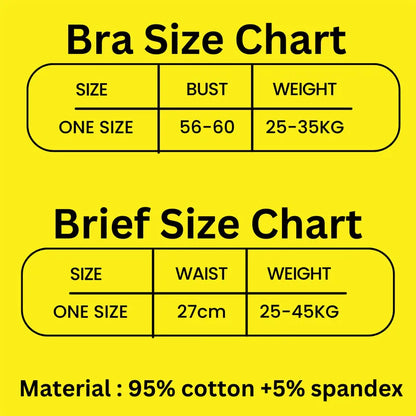 1/4 Sets Wireless Girl's Sports Bra Underwear Sets Cotton Breathable Sweat-Wicking Kids Brassiere and Girls Panties Lingerie Set