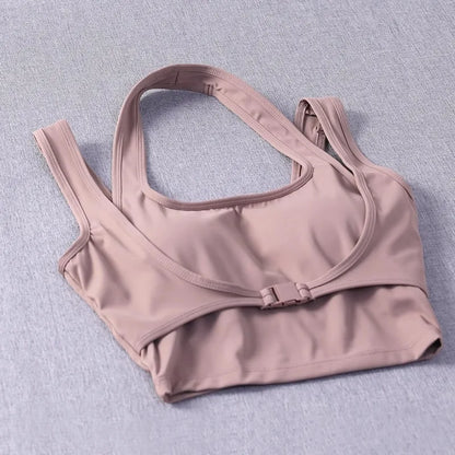 Women's High-Intensity Sports Bra - Running Yoga Top, Push-Up Support, Cross-Back Design, Built-In Layer, Outdoor-Ready