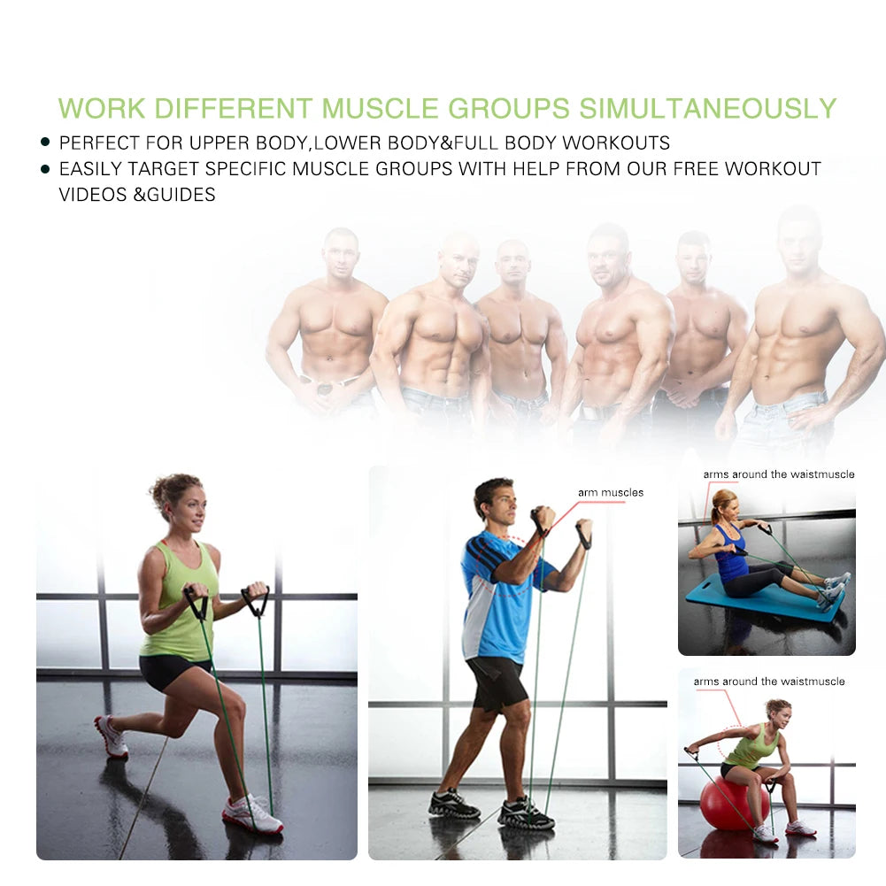 11Pcs Resistance Bands Set – Workout & Fitness Tubes