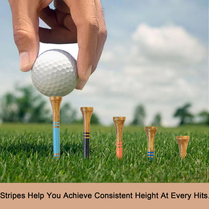 2-3/4 inch Wood Golf Tees Highly Bright Brown Colors Durable 70MM Long Golf Tees Supplies Accessories Pack of 100