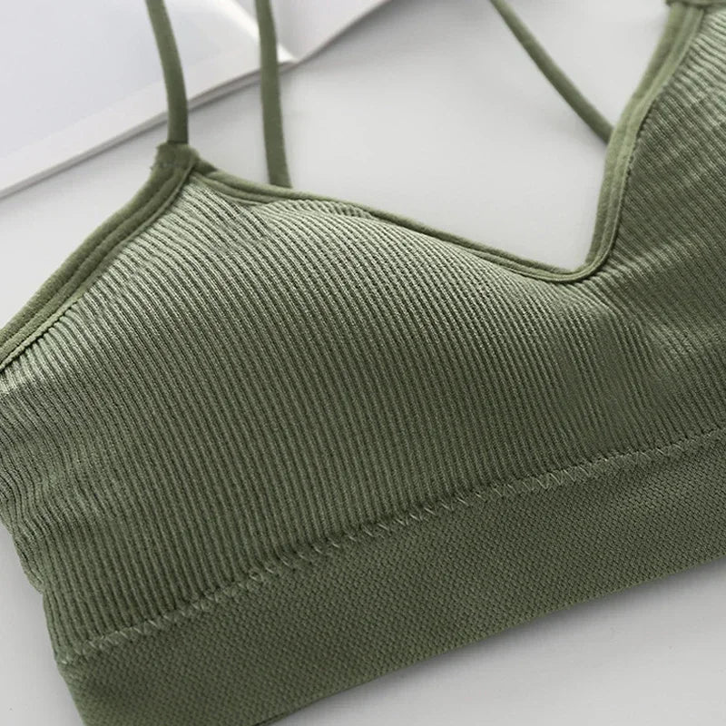 Women Sports Bras Fast Dry Elastic Padded Gym Running skeep Bra Solid color Fitness Yoga Sport breathable Tops