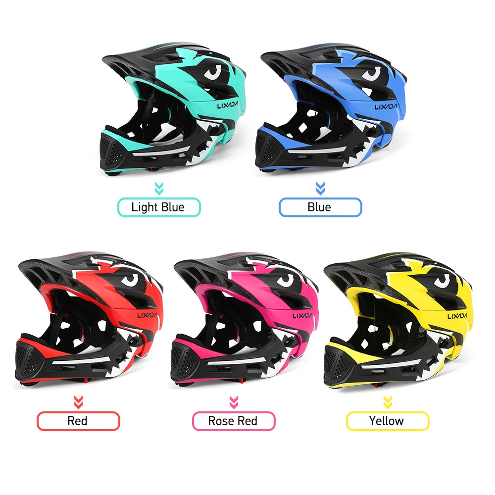 Kids Detachable Full Face Bike Helmet Ultralight Cycling Sports Safety Helmet for Skateboard Scooter Roller Skating