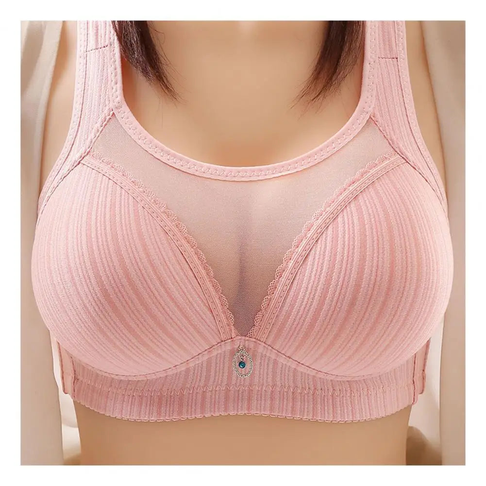 Sexy Women Bra with Chest Pad No Steel Ring Traceless Underwear Non-slip Wide Shoulder Strap Push-up Bra Anti-light Ladies Sport