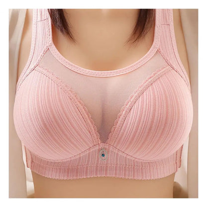 Sexy Women Bra with Chest Pad No Steel Ring Traceless Underwear Non-slip Wide Shoulder Strap Push-up Bra Anti-light Ladies Sport