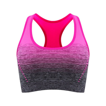 Sports Bra High Stretch Breathable Top Fitness Women Padded for Running Yoga Gym Seamless Crop Bra Gradient Sport Bra