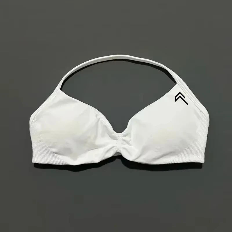 Oner Active Sport Yoga Bra Strappy Backless Yoga Gym Bra Removable Cups Women Workout Fitness Clothing Gym Top Halter Sport Bras