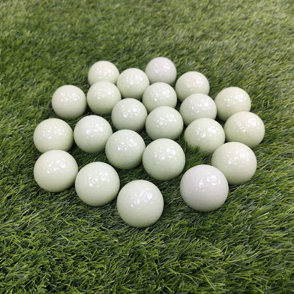 6PCS Glow-in-Dark Golf Balls Synthetic Rubber Night Practice Training Balls for Evening Course with High Visibility Fluorescent