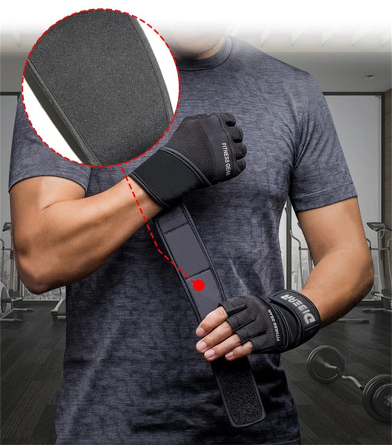 Half Finger Bodybuilding Gym Gloves Weightlifting Dumbbell Kettlebell Training Workout Fitness Gloves For Man  Women