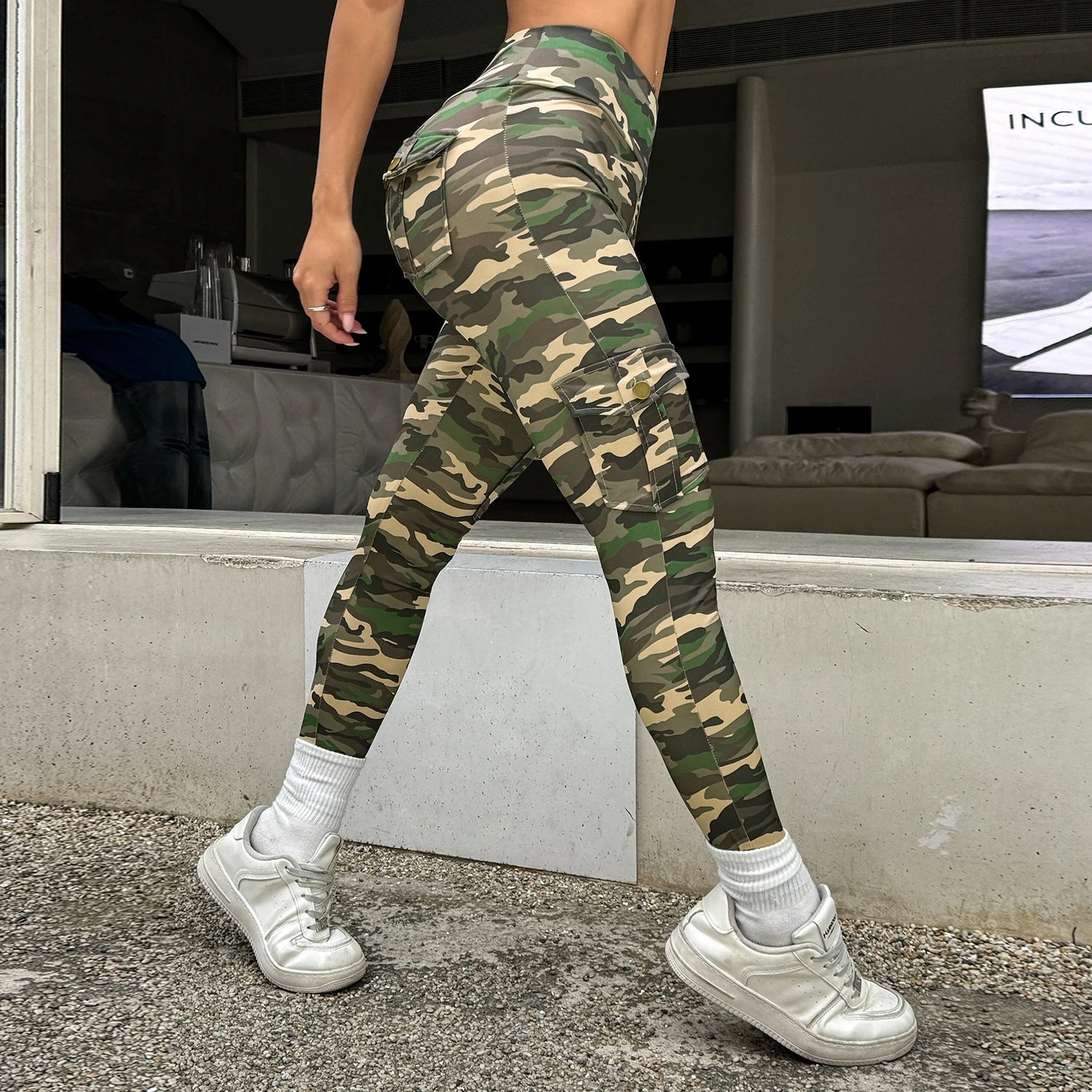 New Camouflage Printed Yoga Pants Women's High Waist Butt Lifting Workout  Tights Push Up Fitness Leggings Gym Activewear