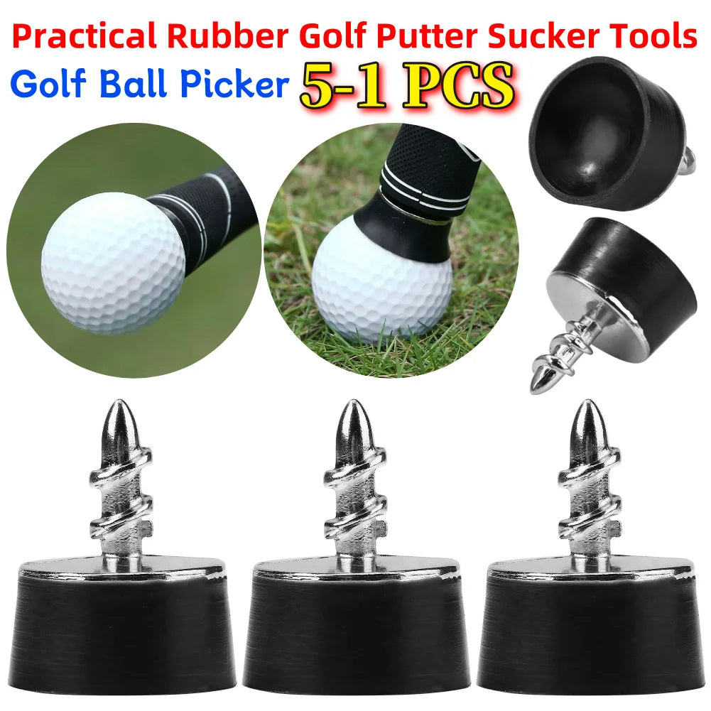 5-1PCS Mini Golf Balls Pick Up Retriever Professional Rubber Golf Balls Pickup Suction Cup Practical Tools Sports Accessories