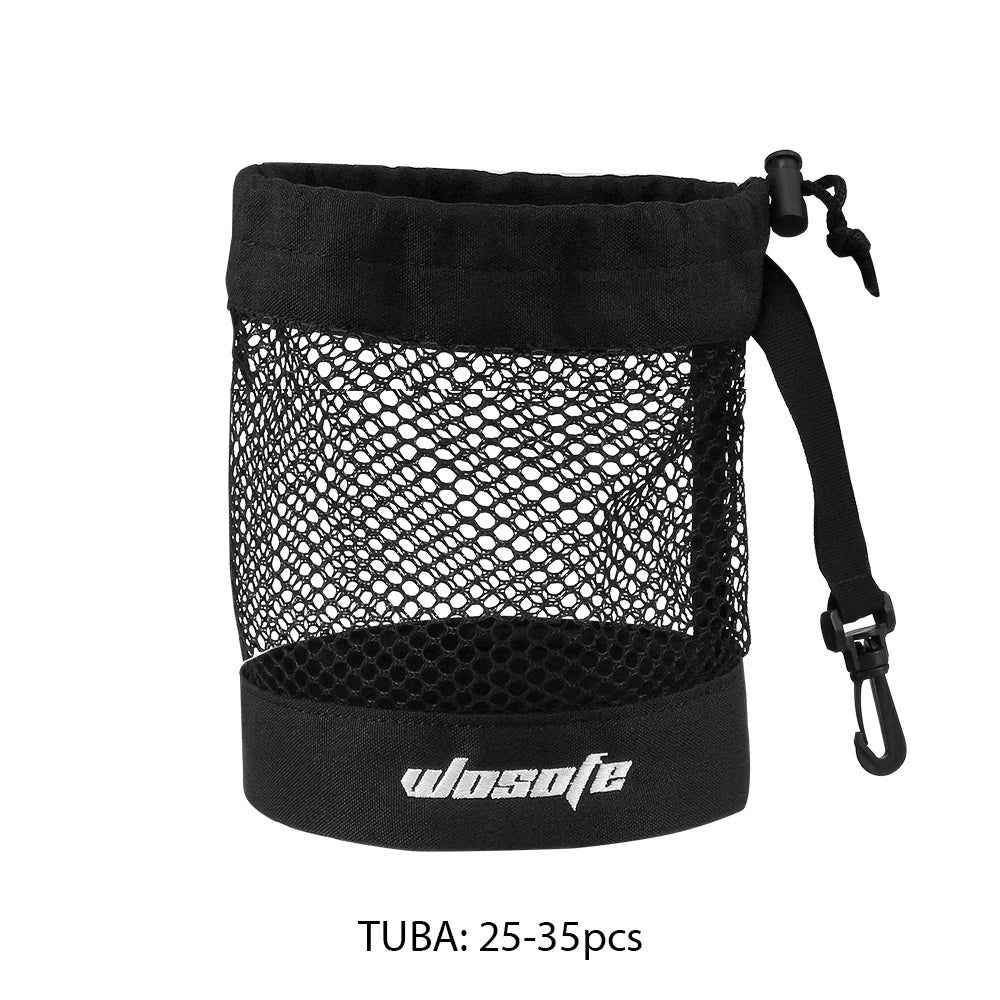 1pc Black Golf Ball Pouch Bag, with High Quality Mesh Nylon and Hanging Plastic Clip,Convenient To Hang On Golf Bag