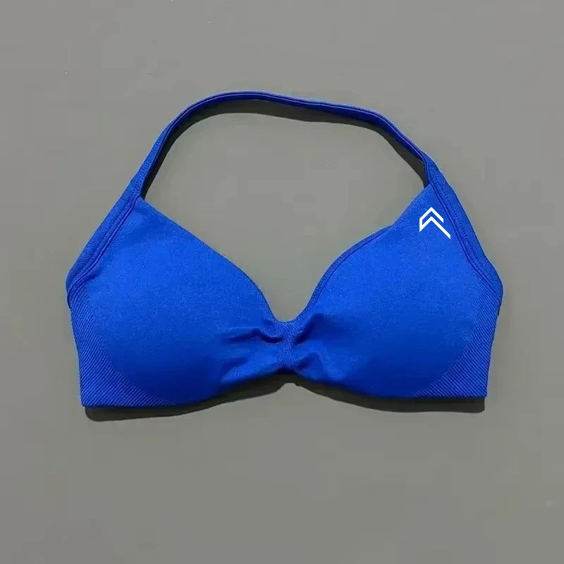 Oner Active Sport Yoga Bra Strappy Backless Yoga Gym Bra Removable Cups Women Workout Fitness Clothing Gym Top Halter Sport Bras