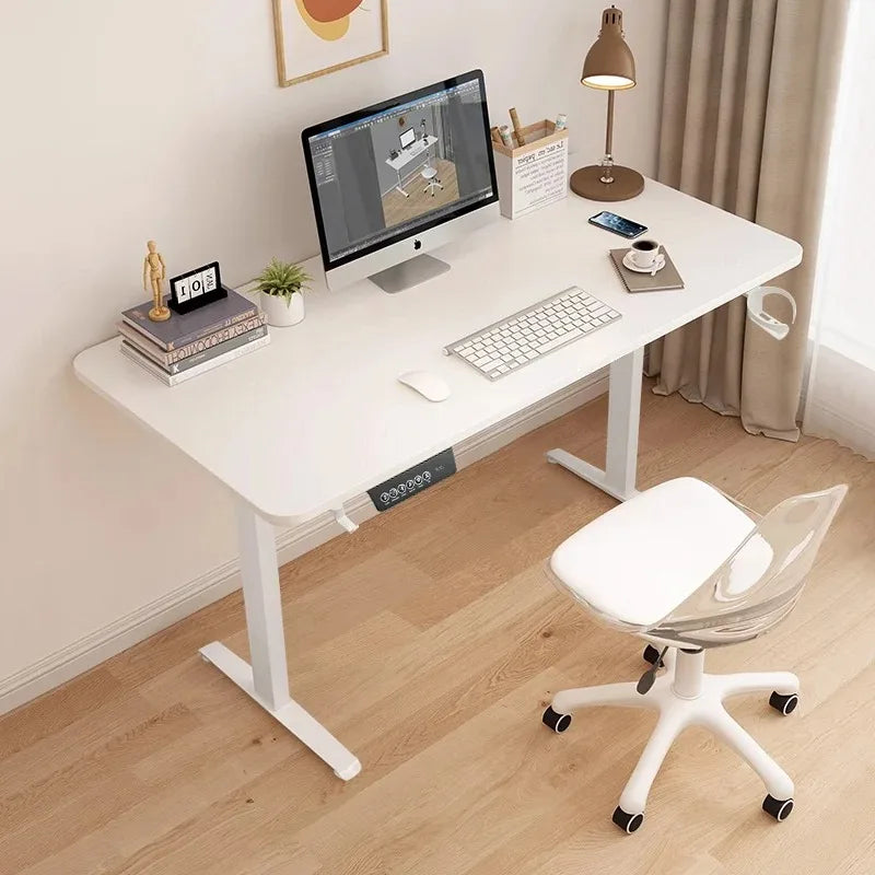 Electric Stand Up Desk Workstation Whole-Piece Desktop With Cup and headphone holder Ergonomic Height Adjustable Standing Desk