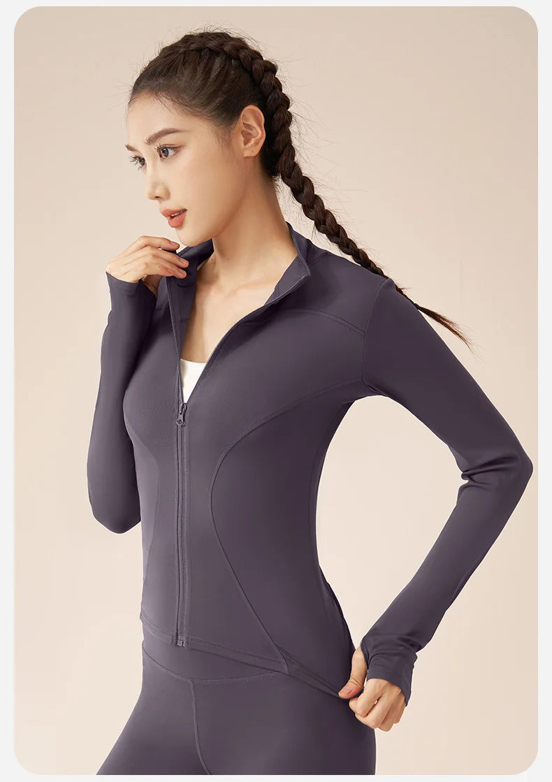 Tight Yoga Clothing Slimming Yoga Sports Jacket Jackets for Women Fit Coat Women Women Jacket Zippers Casual Wear Long Sleeve