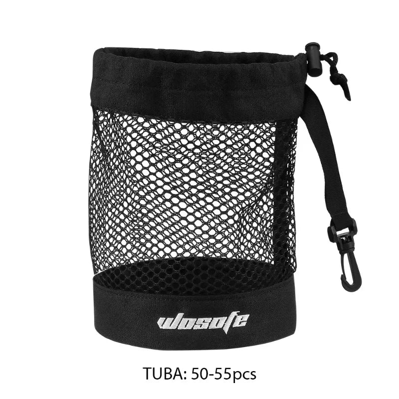 1pc  Black Golf Ball Pouch Bag, with High Quality Mesh Nylon and Hanging Plastic Clip,Convenient To Hang On Golf Bag