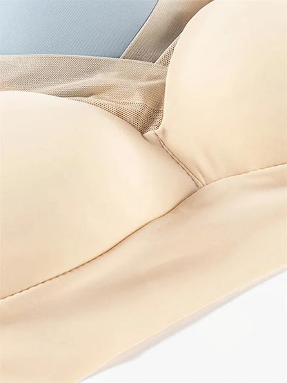 2/1Solid Wireless Sports Bra Comfy & Breathable Seamless Push Up Running Workout Tank Everyday Bra, Women's Lingerie & Underwear