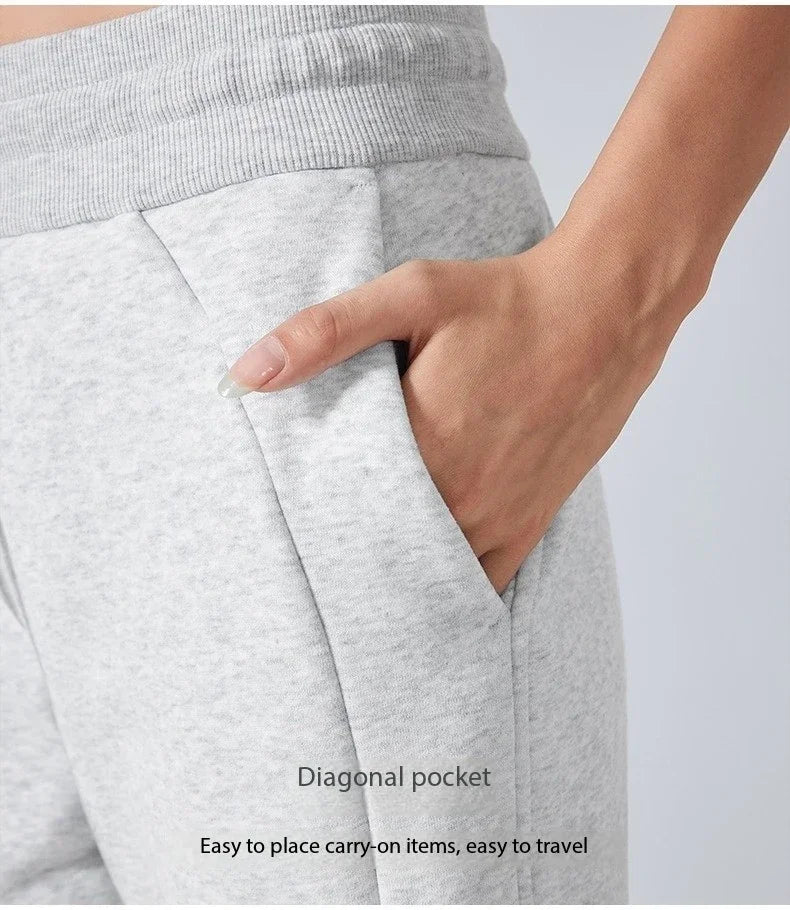 2025 Scuba Women's High Waist Sweatpants Yoga Clothing Autumn and Winter Women Fitness Exercise Cotton Blend Jogger Sweatpants