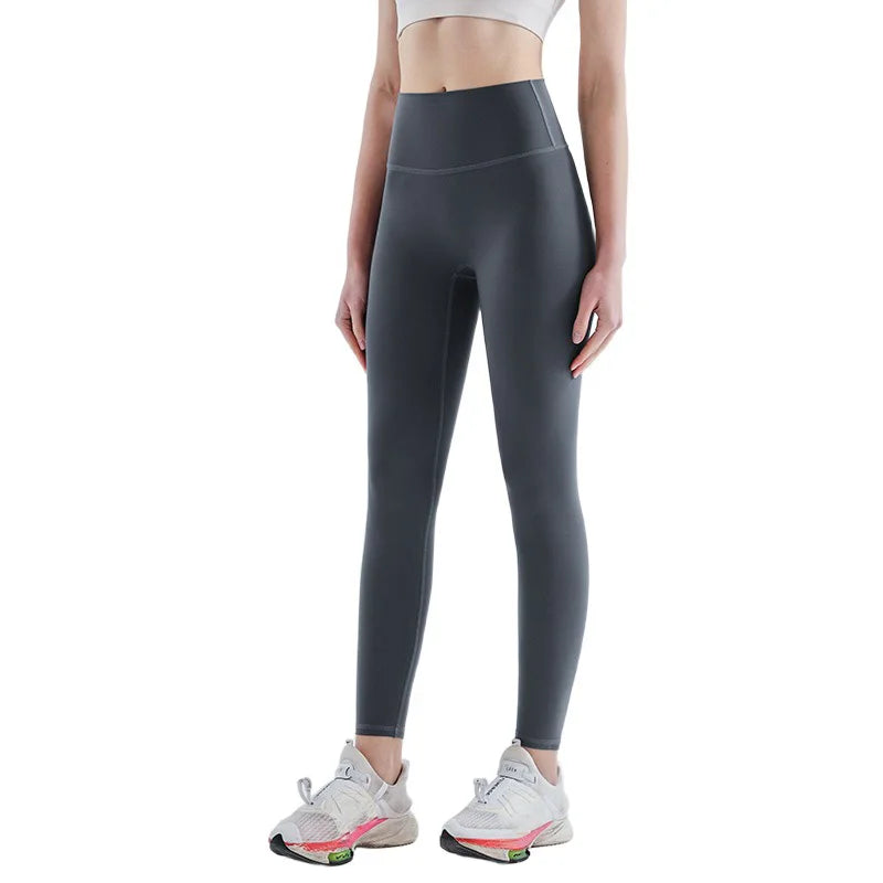 Women's high waisted yoga pants, seamless quick drying, tight running and fitness pants, hip lifting yoga clothes