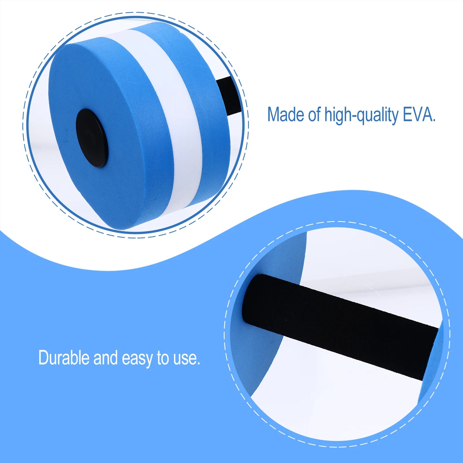 1pc Floating Dumbbell Water Barbell Aquatic Exercise Pool Fitness Weights Children Proof Three Layer Support Balance Resistance